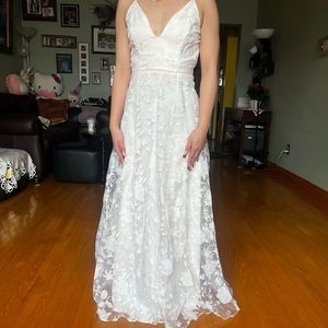 Off White Lace Bridal Wedding Reception Dress